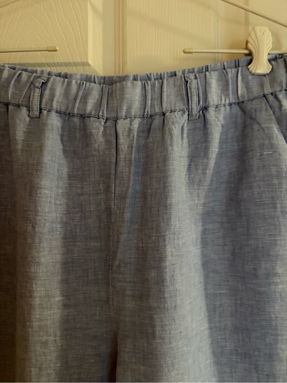 Quince Light Blue Women’s Cropped Linen-Blend Pants - Picture 2 of 4
